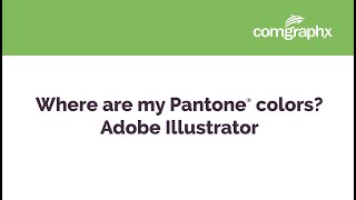 Adobe Illustrator Pantone Solution [upl. by Corvin]