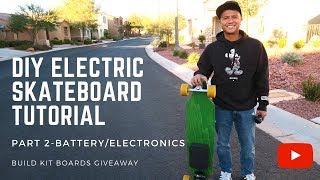 HOW TO BUILD A DIY ELECTRIC ⚡ SKATEBOARD TUTORIAL  BATTERIES amp ELECTRONICS  PART 2 [upl. by Delahk950]