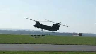 CH47 Chinook Fast Landing at RAF Odiham [upl. by Ebberta]