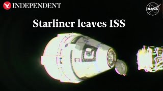 Watch again Boeing Starliner undocks from space station [upl. by Sunny]