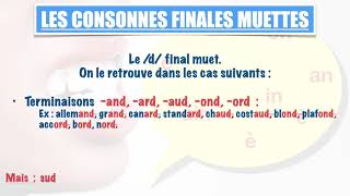 Les consonnes finales muettes du français [upl. by Lindi972]