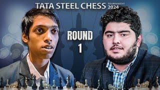 Ang MATINDING Sicilian Battle  Maghsoodloo vs Pragg Tata Steel Chess 2024 Rd 1 [upl. by Hands]