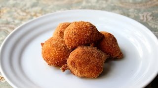 Pumpkin Zeppole Simple Italian Doughnut  How to Make Pumpkin Doughnuts [upl. by Anowahs]