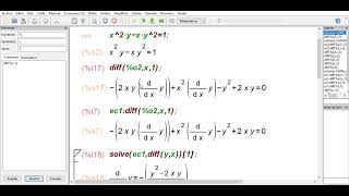 wxMaxima Derivación implícita sucesiva [upl. by Ravo179]