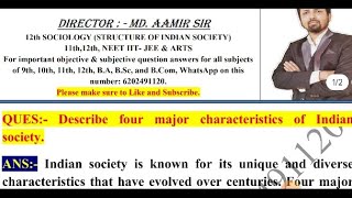 Describe four major characteristics of indian society [upl. by Carissa41]