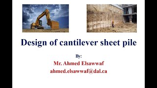 Design of cantilever sheet pile [upl. by Enaled]