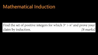 Find the set of positive integers for which 3n  n3 and prove your claim by induction [upl. by Iran301]