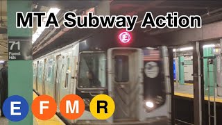 MTA NYC Subway Action  Queens Boulevard Lines [upl. by Ronnie31]