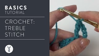 Beginner Crochet How to Treble Stitch [upl. by Olly]