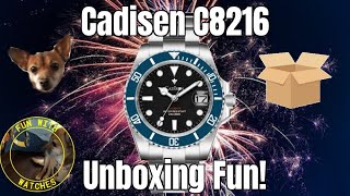 Cadisen C8216 Automatic Dive Style Watch Unboxing Fun [upl. by Fania972]