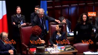 ZANDA PD PARLA CON FEDELI E BOLDRINI E POI VOTA  Quirinale 2015 [upl. by Robbi]