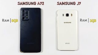 Samsung Galaxy A72 Vs Samsung Galaxy J7  Speed Test amp Comparison [upl. by Assilym]