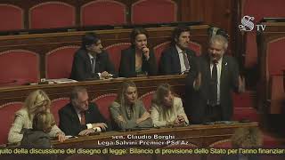 🔴 Intervento del Sen Claudio Borghi in Aula sulla Legge di Bilancio 2024 [upl. by Ydasahc504]