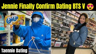 Jennie Confirm Dating BTS V 😍  Taennie Real Dating [upl. by Yelreveb]