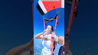 this girl drink water while flying shortsvideo [upl. by Solenne]