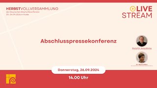 Abschlusspressekonferenz zur HerbstVollversammlung  26092024  1400 Uhr [upl. by Asum]