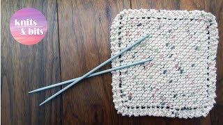 Learn to Knit  Simple Dishcloth  Knitting for Beginners [upl. by Nicolina]