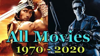 Arnold Schwarzenegger All Movies 1970  2020 [upl. by Bocock]