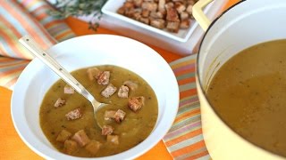 Split Pea Soup with Ham and Croutons  Everyday Food with Sarah Carey [upl. by Winton553]