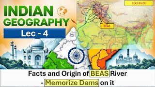 Memorize  Dams and Facts of BEAS River  Indian Geography Lec 4  PANKAJ SINGH [upl. by Aufa]