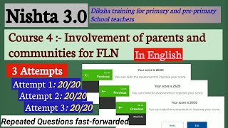 Nishtha 30 module 4 answers  Involvement of parents and communities for FLN Nishtha 30 course 4 [upl. by Ng]