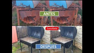 PARRILLA PARA ASADOS  RESTAURACIÓN  PANCHO PARA ASADOS  ANTES Y DESPUES  COMO HACER PASO A PASO [upl. by Maddi]