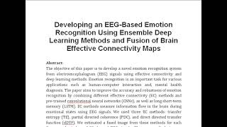 Developing an EEG Based Emotion Recognition Using Ensemble Deep Learning Methods and Fusion of Brain [upl. by Aranahs]