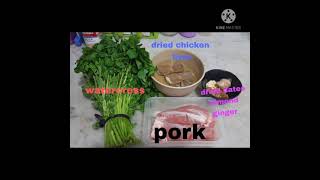 Chinese simple soup Watercress with pork amp dried chicken liver [upl. by Nodnahs]