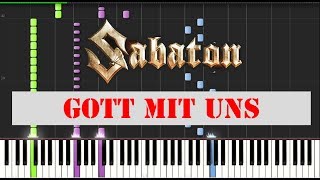 Sabaton  Gott Mit Uns Piano Sheet Tutorial Synthesia Guitar Bass Drum Band Score [upl. by Noned]