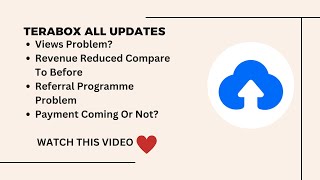 Terbox Latest Update ll Terabox Withdrawl not showing ll Terabox View Problem ll [upl. by Arte]