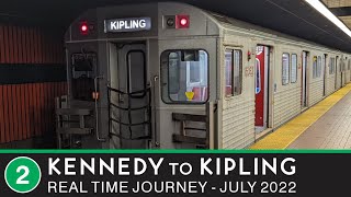 🚇 Toronto Transit Commission  Real Time Journey  Line 2  Kennedy to Kipling [upl. by Ramedlab755]