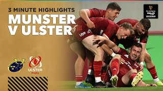 3 Minute Highlights Munster v Ulster  Round 2  Guinness PRO14 Rainbow Cup 202021 [upl. by Lelith]