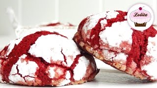 Receta de galletas Red Velvet craqueladas  Cookies de red velvet [upl. by Effy]