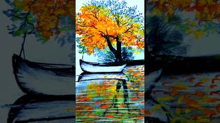 Autumn 🍂🍁 landscape 🌆 Drawing with oil pastels Easy drawing ideas for beginners [upl. by Idette212]