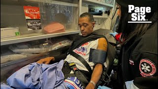 TJ Holmes leaves Chicago Marathon on stretcher after suffering injury ‘So this happened’ [upl. by Cheyne]