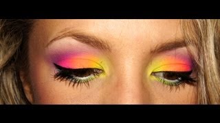 Maquillage FLUO again avec ACID palette I Clairette Sweety [upl. by Adigirb]