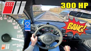 TUNED AUDI S3 8L TOP SPEED RUN ends with a BIG BANG on AUTOBAHN [upl. by Ellerehs]