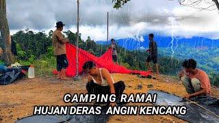 diguyur hujan deras angin kencang camping ramai ramai diatas bukit relaxing rain sound [upl. by Olatha]