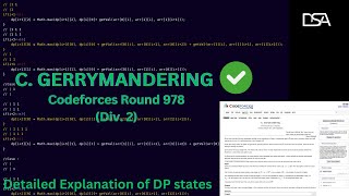 Codeforces Round 978 Div 2  C Gerrymandering  Dynamic Programming Solution Code link below [upl. by Oicirbaf]