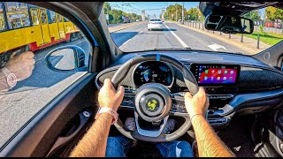 NEW Abarth 500e 155 hp 0100 POV Test Drive 2173 Joe Black [upl. by Asirap729]