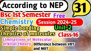 L16 Limitations of MOT BSc 1st semester chemistry unit 2 bsc1stsemester yourbscguide bsc 2024 [upl. by Krispin652]