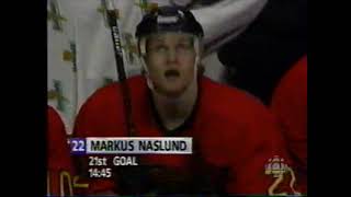 Throwback Markus Naslund Hat Trick vs Flames Apr 13 1996 CBC First 3 goals as a Canuck [upl. by Yslek256]