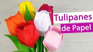 🌷 Tulipán de papel fácil y bonito – Flores de papel fáciles de hacer [upl. by Evilc768]