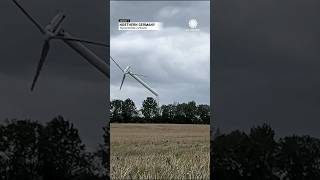 Wind Turbine Failure Caught on Film After Storm  AccuWeather [upl. by Hanikas]