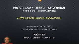 Programiranje CC T08 uživo 08052020  C tekstualne datoteke sortiranje [upl. by Johnna]