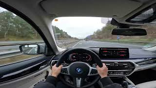 POV Drive BMW 545e xDrive G30 LCI on German Autobahn [upl. by Shawnee756]