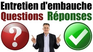 Entretien dembauche questions et réponses avec exemples [upl. by Kammerer]