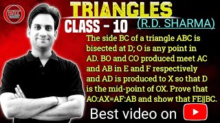 The side BC of a triangle ABC is bisected at D O is any point in AD BO and CO produced meet AC [upl. by Mita]