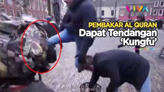 DETIKDETIK Pria Mau Bakar Al Quran Malah Kena Tendangan [upl. by Pontone]