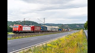 DB Cargo Klasyka niemieckich szlaków czyli seria 185 z pociągami towarowymi [upl. by Ansev]